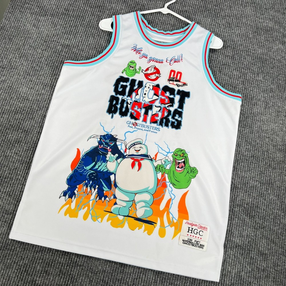 Ghostbusters Tank Top Shirt Jersey Mens Large White Headgear Classics