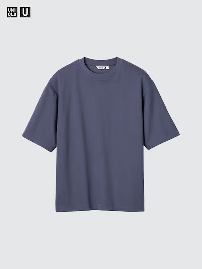 Uniqlo U AIRism Cotton Oversized T-Shirt Blue Medium