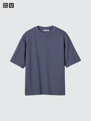 Uniqlo U AIRism Cotton Oversized T-Shirt Blue Medium