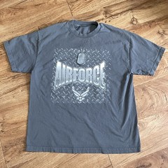 Air Force Gray Tshirt Mens Size Measured Short Sleeve Military Graphics Tee