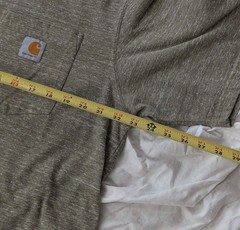 Carhartt Men’s T‑Shirt Large Tall Heather Brown Pocket Logo Cotton Poly Workwear