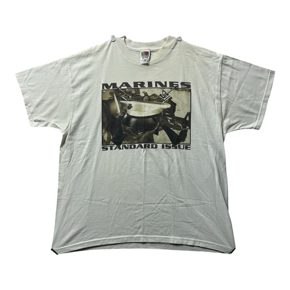 Vintage US Marines Standard Issue The Wild Side White T Shirt Men’s Size XL