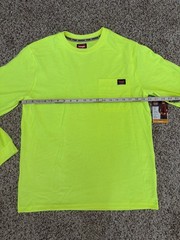 New Wrangler Workwear Men’s Hi-Vis Yellow Heavyweight T-Shirt Tee Pocket MEDIUM