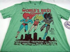 Mens DC Comics Originals Super Hero Batman Superman Robin T Shirt Size XS