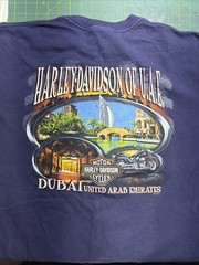 VTG Harley Davidson T Shirt Dubai UAE XL Pocket Blue 2009