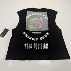 TRUE RELIGION – Jet Black True Dragon Muscle Tank Top Tee Sleeveless Size Medium