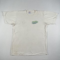 Vintage Speedway Racing Shirt Mens Large White Auburn Qualifier Signed 80s