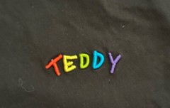 Teddy Fresh Graphic T-Shirt Stitched Button Eye Bear Men’s Medium Black
