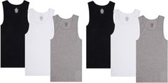 Lot 3-12 Packs Men 100% Cotton Ribbed Tank Top A-Shirt Wife Beater Undershirts