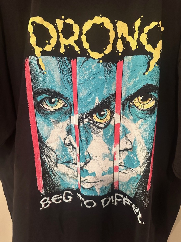 Prong Beg To Differ T Shirt L Black Double Sided Graphic Band Tee Heavy Metal