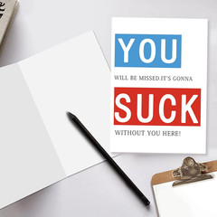 Sarcasm Leaving Definition Card for Work Bestie Friend, Rude Farewell Gifts for