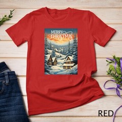 Christmas Church in the Mountains A Peaceful Scene #2 Funny Unisex T-shirt