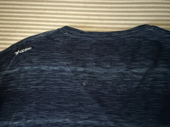 Maceoo Paris USA Shirt Men 6 / 2XL Navy V Neck Flip Cuff Long Sleeve