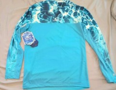 Habit Turtle Pond Long Sleeve Ombre Performance Tee Water Shirt Size Small