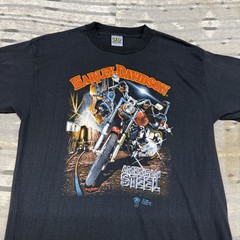 Vtg 80s Harley Davidson Shirt 3d Emblem American Steel Large