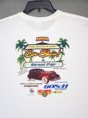 Four Seasons Shirt Adult 2XL XXL White Graphic Hemet Car Show Short Sleeve Mens