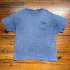 Vintage Gradient Sun Faded Pocket T-Shirt Men’s Size XL Blue WIP Work Worn