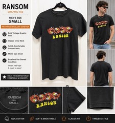 Ransom Graphic T-Shirt Men’s Small Black Devil Face Streetwear Cotton Tee
