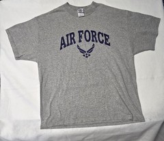 Air Force T-Shirt Men’s XL Gray Arched Logo Short Sleeve Military Style Tee