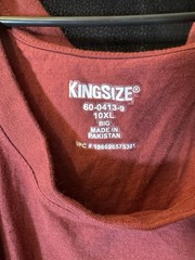 KingSize Men’s 10XL Big Burgundy Pocket T-Shirt Short Sleeve Cotton Blend Tee