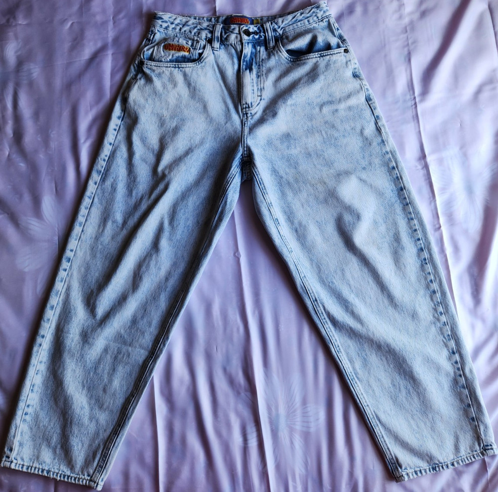 EMPYRE Straight Light Wash Blue Denim Jeans 5-Pocket Button Zip Men’s