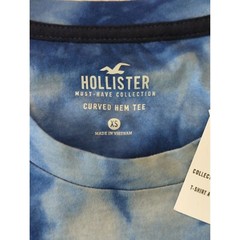 Hollister Must-Have Collection Blue Tie Dye Men’s XS NWT Curved Hem
