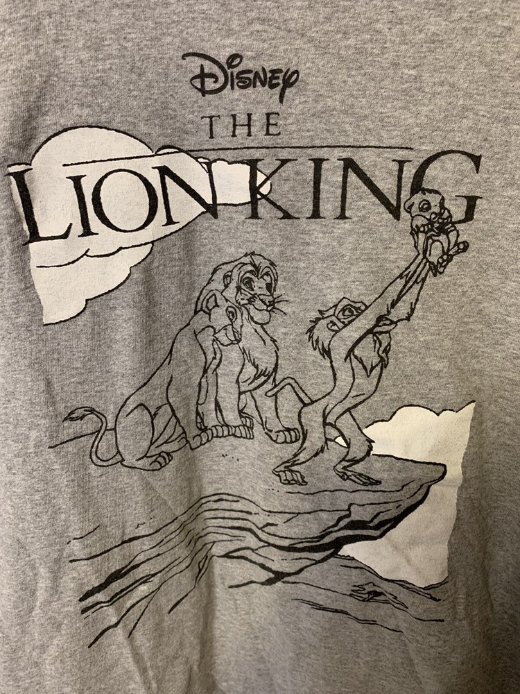 Disney The Lion King Mens Sz XL Shirt Mufasa Sarabi Simba Zazu Gray