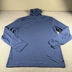 Travis Mathew Shirt Mens Large Blue Long Sleeve Hoodie Stretch Soft Tee