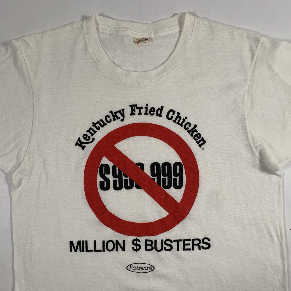 VTG 80s Kentucky Fried Chicken KFC Million Dollar Busters T-Shirt Large (Fits M)