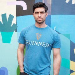 Guinness Gold Harp Premium Trademark 1759 Label Blue T-Shirt new in plastic 3XL