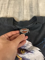 Vintage Harley Davidson 3d Emblem Tee Biker Eagle T Shirt Men’s XL USA Grunge