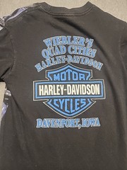 Vintage Harley Davidson Skull Shirt Mens Sz S All Over Print AOP Big Face USA