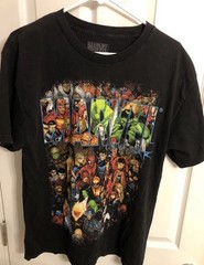 Marvel Comics Characters ‘Civil War’ Mad Engine Black Graphic Tee. Size Mens LG