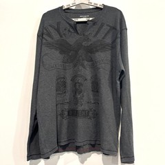 DKNY Jeans Men Thermal Shirt Eagle Oversized XL Goth Grunge Biker Y2K 21078