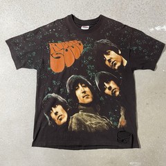 Vintage The Beatles AOP Rubber Soul Tee Shirt XL Made In USA FLAWS Band Music T