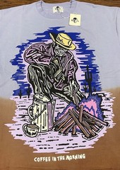 Warren Lotas Coffee in the Morning Graphic Tee Purple Brown Men’s XXL T-Shirt