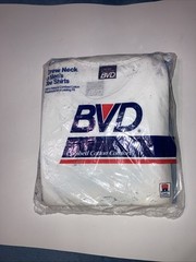 BVD Men’s VINTAGE Short Sleeve White Crew Shirt Size Large (3PK) USA100%COTTON