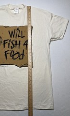 Will Fish 4 Food Split Tee K-Mart Men’s Large Vintage T-Shirt Tan NWT