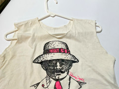 Vtg 1980-1990’s Panama Jack Tropical Cropped Tank Top Shirt Size Medium White