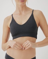 Pact Women’s Everyday Classic T-Shirt Bra Large Charcoal Heather Comfortable Fit