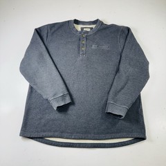 LL Bean Henley Waffle Knit Shirt Gray Thermal Lined Men’s Size XXL Tall