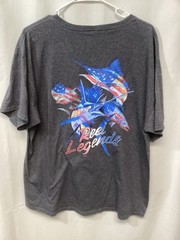 Reel Legends Gray XL Cotton Blend (Patriotic Fish) T Shirt T19