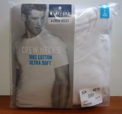 Stafford 4-Pack Men’s Ultra Soft 100% Cotton Crew-Neck T-Shirt White
