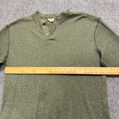 VTG Henley Pullover Long-Sleeve T-shirt Men’s L Taylor Henry Green Cotton Y2K