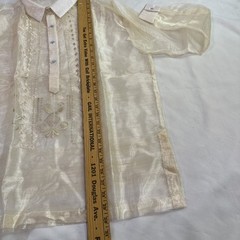 Barong Tagalog Formal Wear Men’s Size XL NWOT Philippines Organza Beige