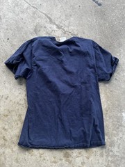 Vintage Nike Men’s L Blue Yellow Cotton Knit Logo Crew Neck tee USA Fabric