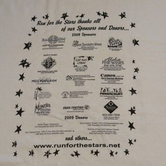 2009 Running Shirt Sz M Run For The Stars Double Sided Graphic Colorful Rainbow