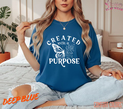 Unisex Created With A Purpose T-Shirt, Men T shirt,Women T shirt Gift Christian