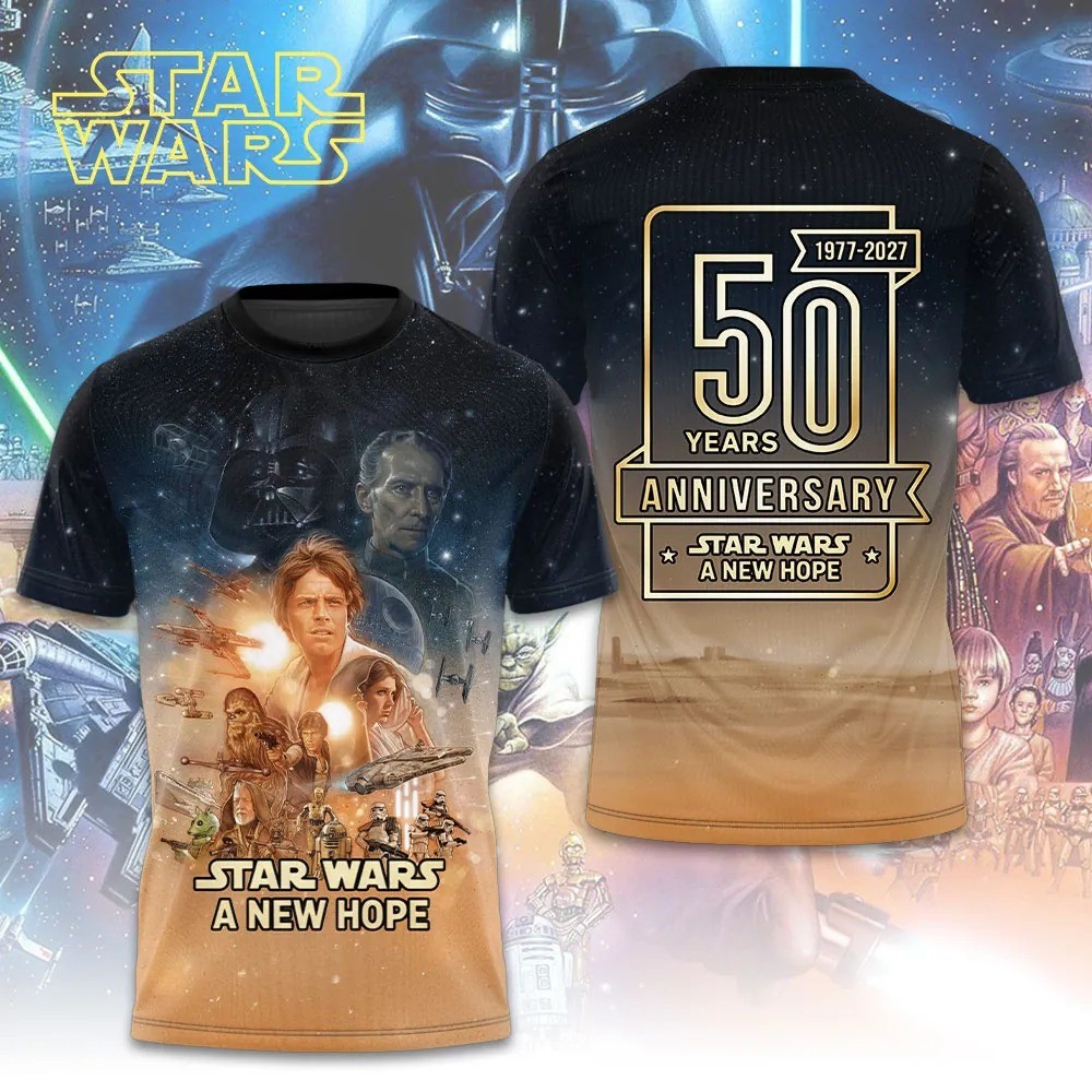 Star Wars A New Hope 50th Anniversary T-shirt All Over Print Size XS-6XL