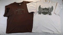 *Holes* 2 Genuine Dickies T-Shirts Mens L 42 44 Round Neck Graphic Tees